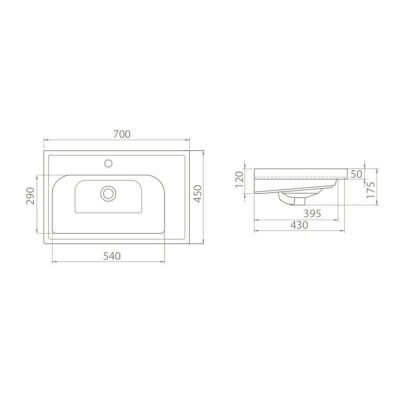 Cerastyle Frame Etajerli Lavabo 70x45 cm - 2