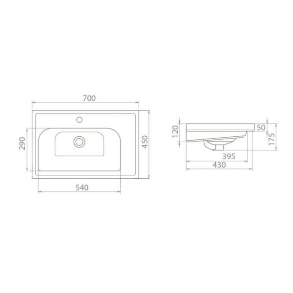 Cerastyle Frame Etajerli Lavabo 70x45 cm - 2