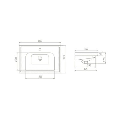 Cerastyle Frame Etajerli Lavabo 80x45 cm - 2