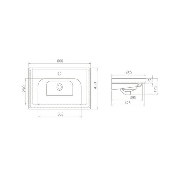 Cerastyle Frame Etajerli Lavabo 80x45 cm - 2