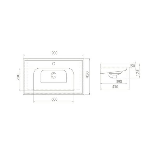 Cerastyle Frame Etajerli Lavabo 90x45 cm - 2