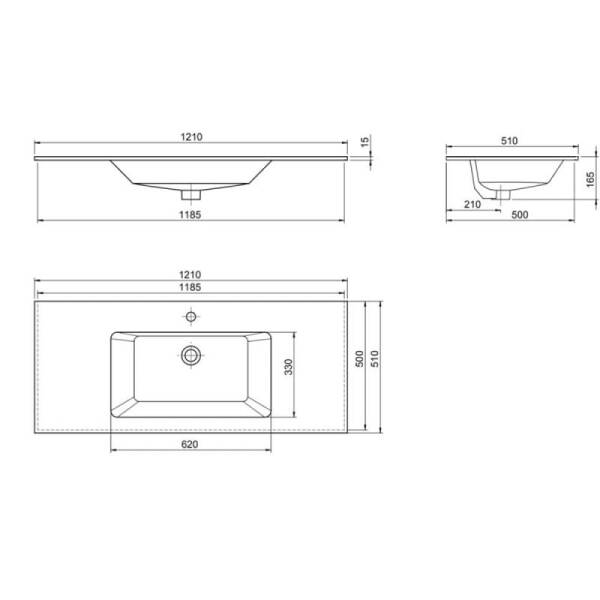 Cerastyle İbiza Etajerli Lavabo 121x51 cm Tek Hazneli - 3