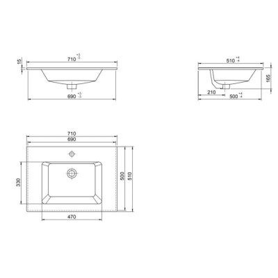 Cerastyle İbiza Etajerli Lavabo 61x51 cm - 2