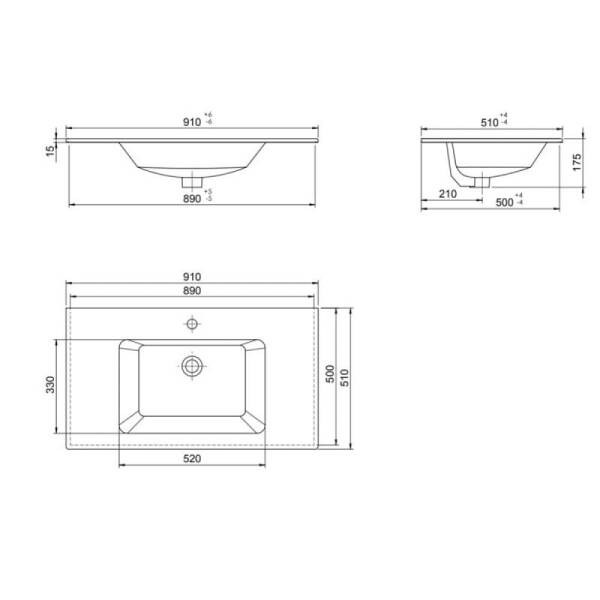 Cerastyle İbiza Etajerli Lavabo 91x51 cm - 3