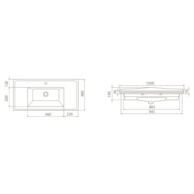 Cerastyle Kapadokya Etajerli Lavabo 100x48 cm - 2