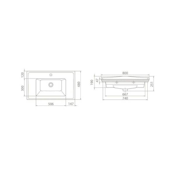 Cerastyle Kapadokya Etajerli Lavabo 80x48 cm - 2