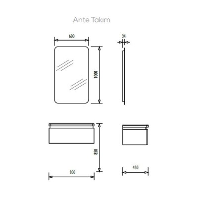 Creavit Ante Serisi Banyo Dolabı (80cm) - 2