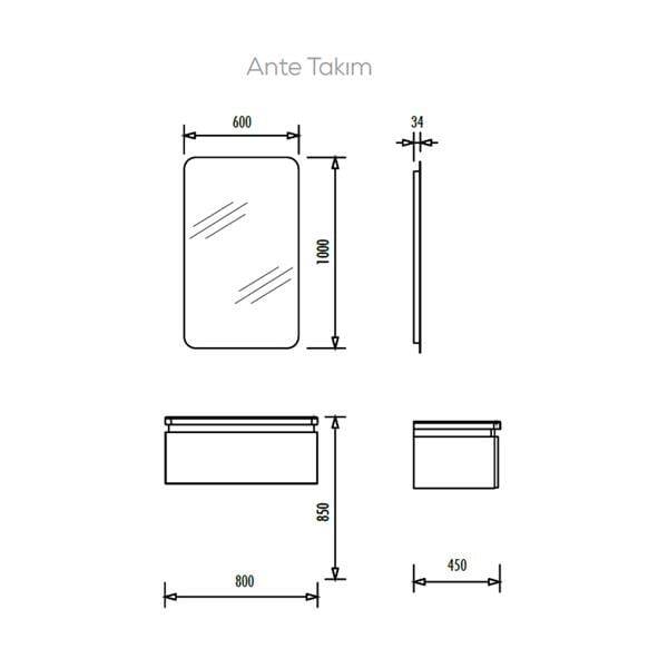 Creavit Ante Serisi Banyo Dolabı (80cm) - 2