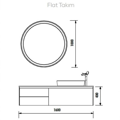 Creavit Flat Serisi Banyo Dolabı (160cm) - 2