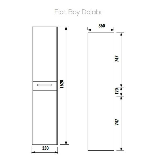 Creavit Flat Serisi Boy Dolabı - 2