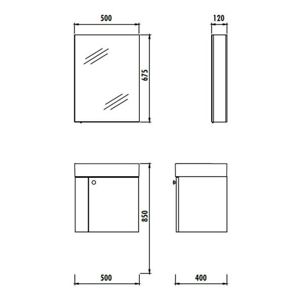 Creavit Font Serisi Banyo Dolabı (50cm) - 2