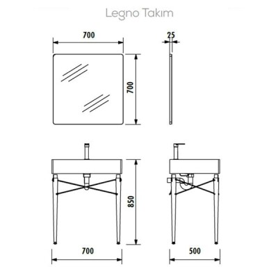 Creavit Legno Serisi Banyo Dolabı (70cm) - 2