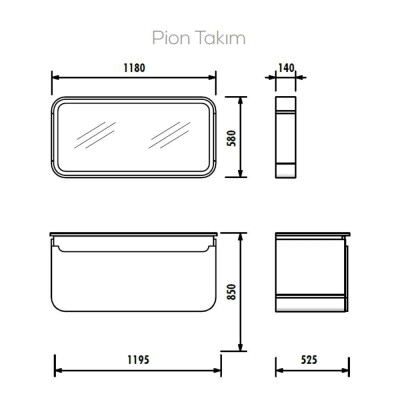 Creavit Pion Serisi Banyo Dolabı (120cm) - 2