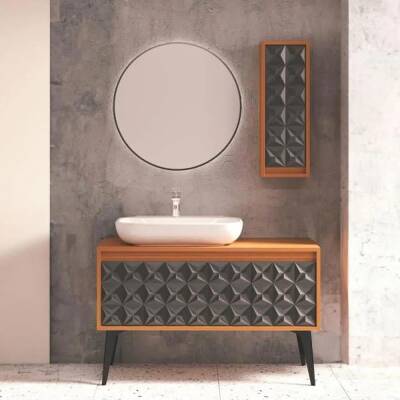 Denko Monart Banyo Dolap Takımı 110cm Antrasit - 1