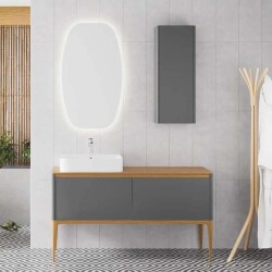 Denko Selanik Banyo Dolap Takımı 130cm Antrasit - 1