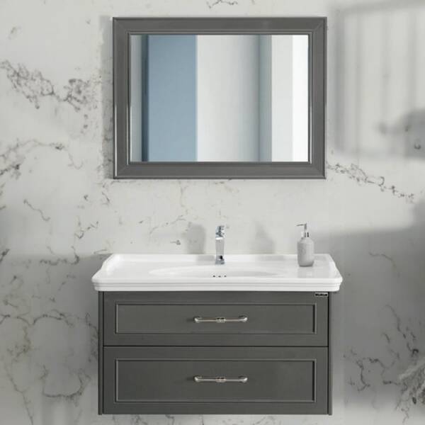 Lineart Frame Banyo Dolabı 100 cm Azur Mavi - 3