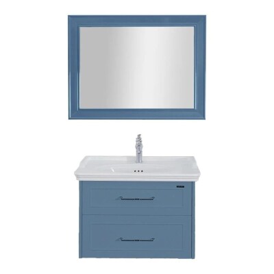 Lineart Frame Banyo Dolabı 80 cm Azur Mavi - 1