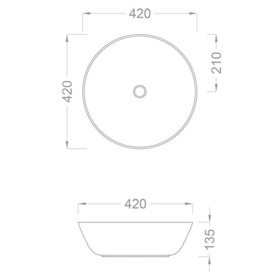 Pure B-302 Parlak Set Üstü Lavabo 42x42x14cm - 2