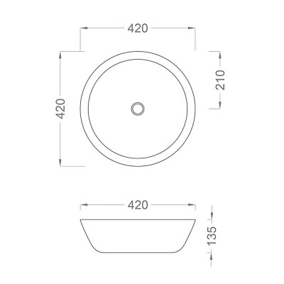 Pure GW-603 Tezgah Üstü Lavabo 41.5x41.5x13.5cm - 2