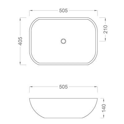 Pure MR-105 Tezgah Üstü Lavabo 48x38.5x15cm - 2