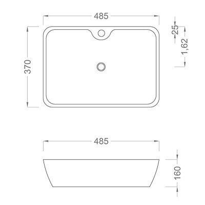 Pure MR-107 Tezgah Üstü Lavabo 48x37x13cm - 2