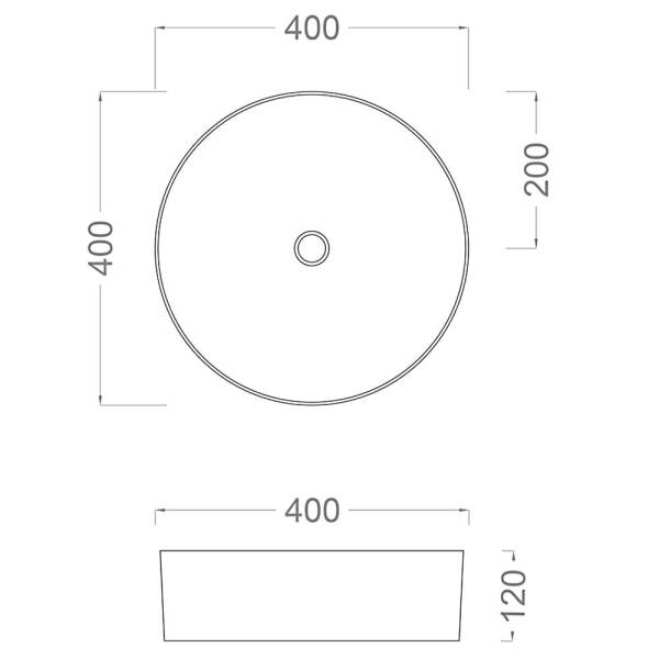 Pure MR-118 Faralya Tezgah Üstü Çanak Lavabo 40cm - 2