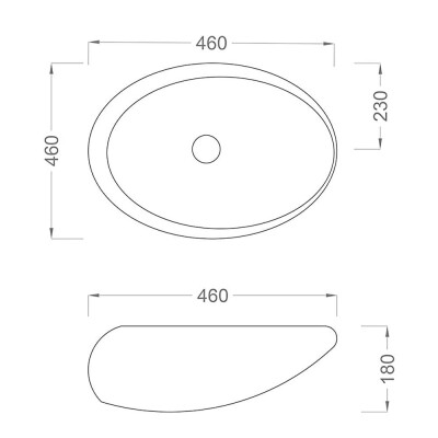 Pure SW-504 Tezgah Üstü Lavabo 52x38x13cm - 2