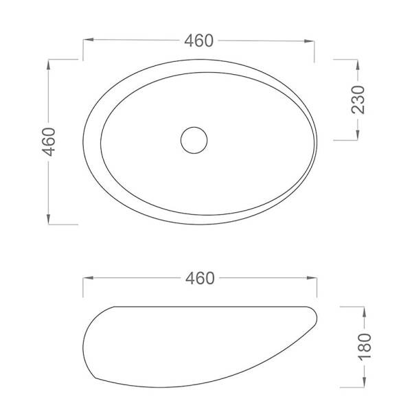 Pure SW-504 Tezgah Üstü Lavabo 52x38x13cm - 2