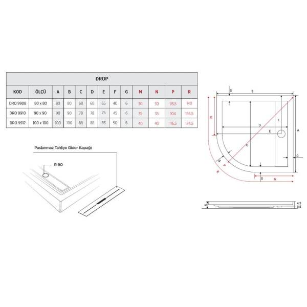 Shower Drop Oval Flat Duş Teknesi - 2