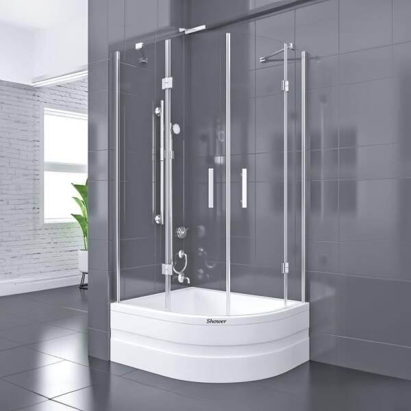 Shower Place 2 Sabit 2 Açılır Asimetrik Küvet Üzeri Kabin - 1