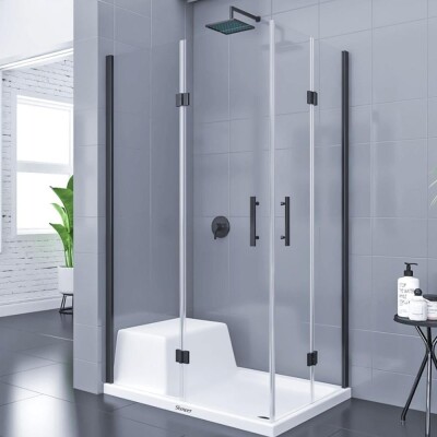 Shower Place 2 Sabit 2 Açılır Dikdörtgen Tekne Üzeri Kabin - 1