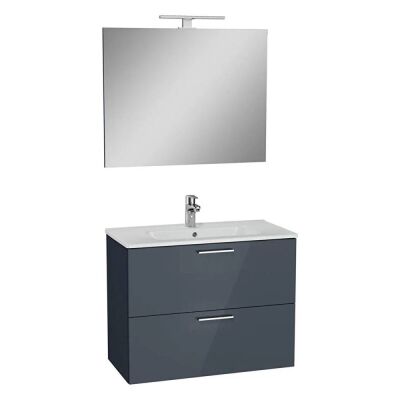 VitrA Mia 75100 Banyo Dolabı 80 Cm 2 Çekmeceli̇ Parlak Antrasit - 1